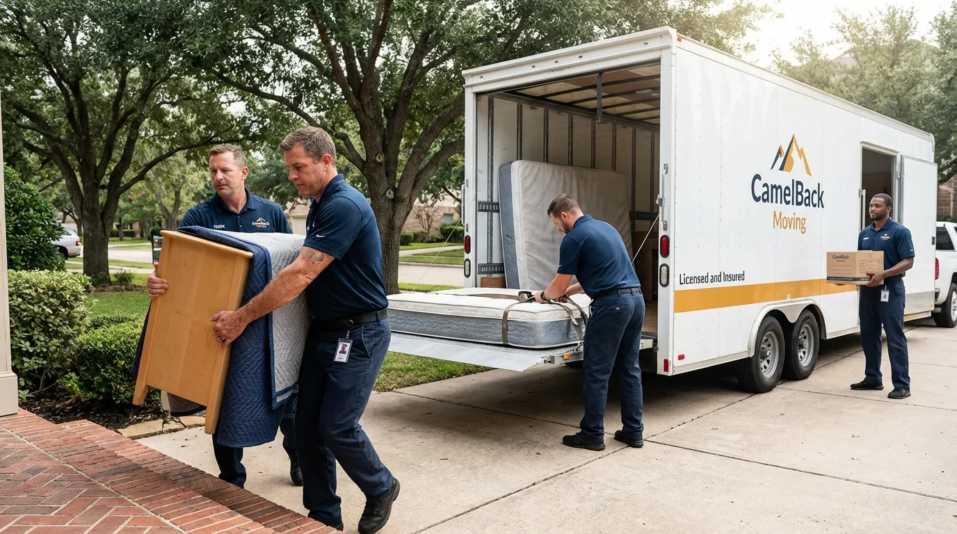 Crew loading residential truck for cross-state move from Coudersport, PA