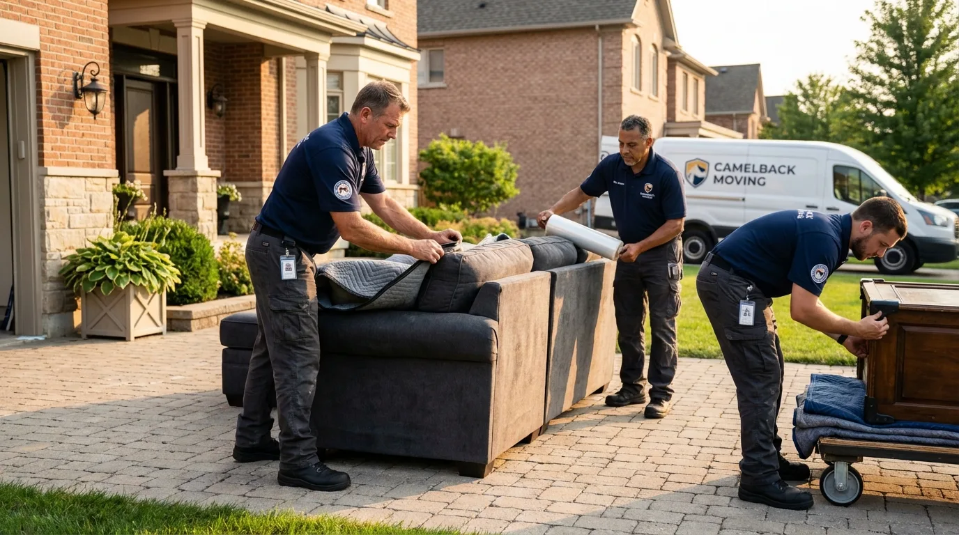 Large estate moving crew wrapping furniture in Coudersport, PA