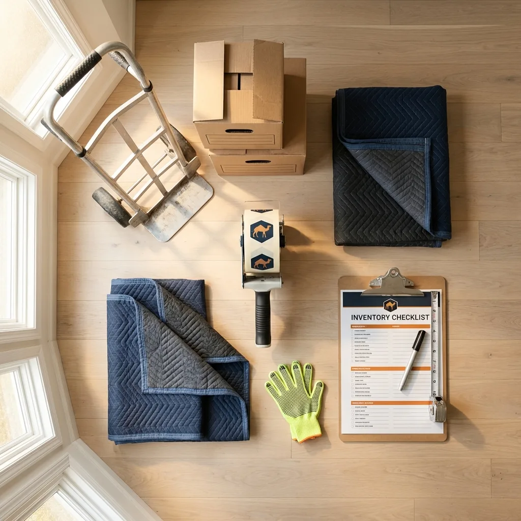 Professional moving supplies and packing materials layout for Coudersport residential relocations