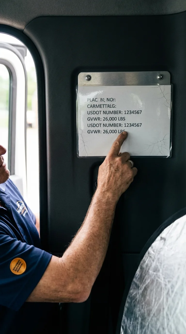 USDOT licensing placard verification in Coudersport